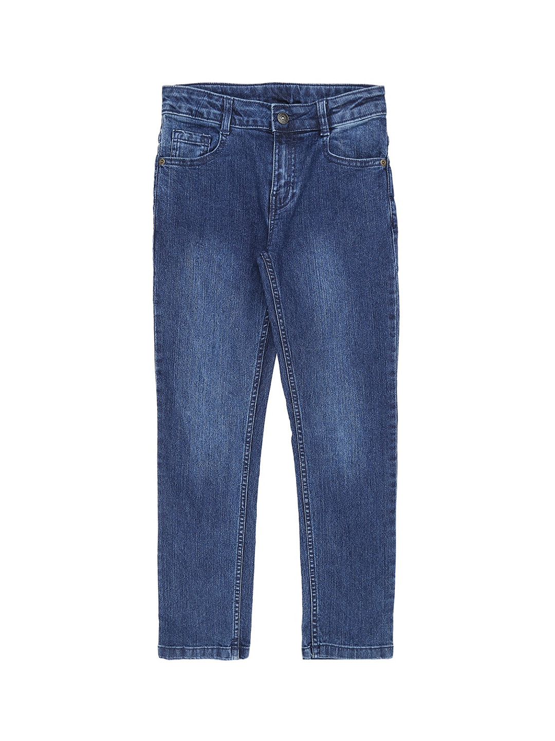 Buy Pantaloons Junior Boys Navy Blue Tapered Fit High Rise Clean Look