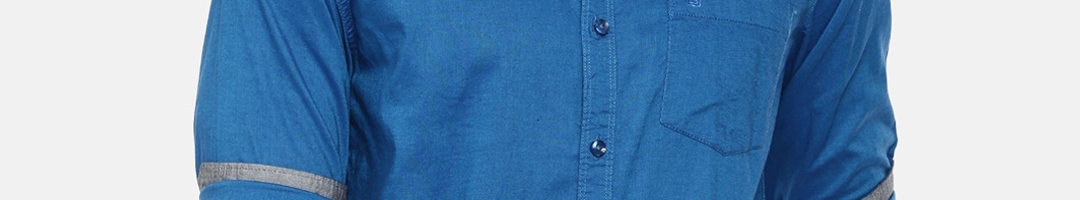 Buy ARISER Men Blue Regular Fit Solid Formal Shirt - Shirts for Men ...