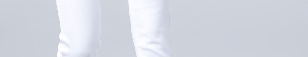 Buy Tokyo Talkies Women White Slim Fit High Rise Clean Look Stretchable ...