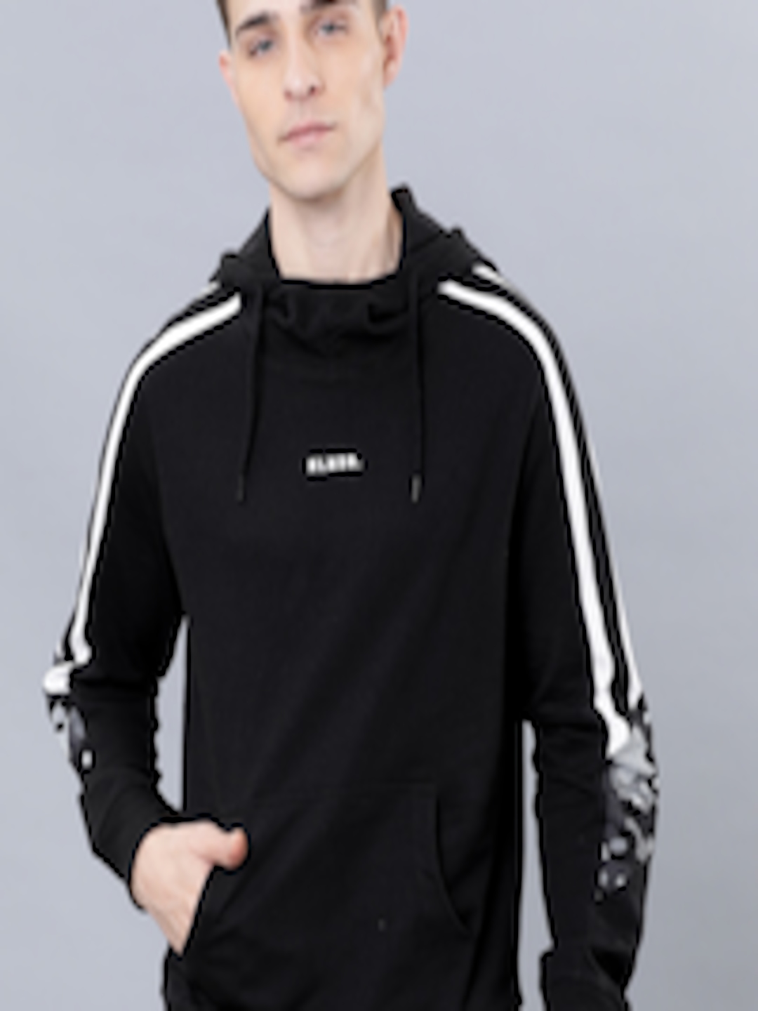 Buy HIGHLANDER Men Black Solid Hooded Sweatshirt - Sweatshirts for Men ...