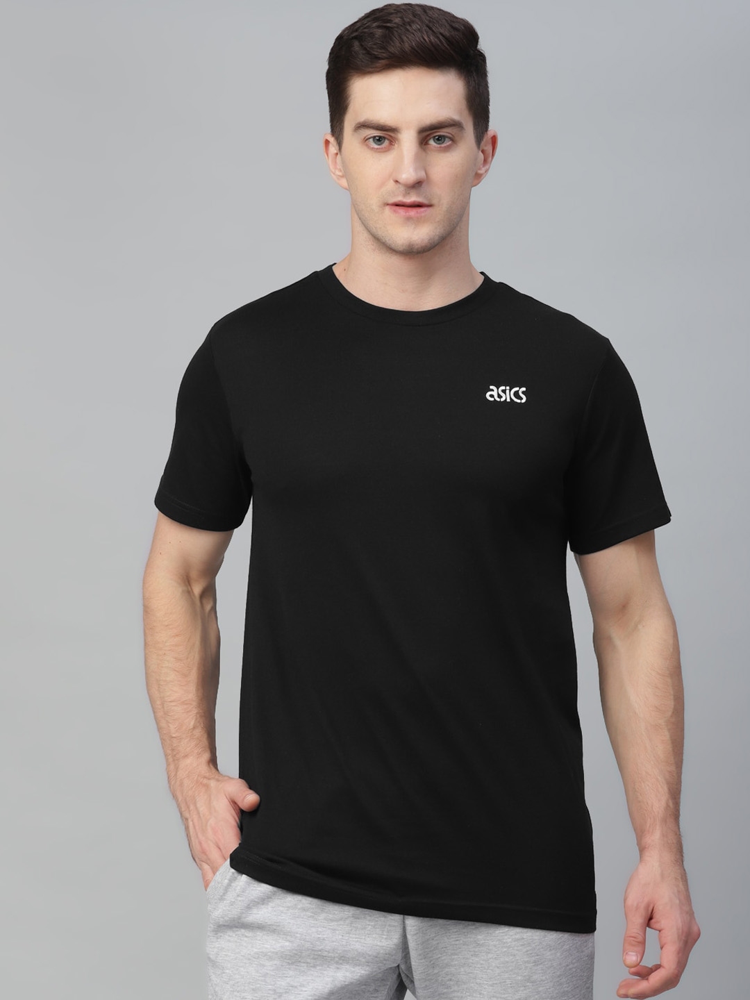 Buy ASICS Men Black JSY TOKYO SS T 2 Solid Round Neck T Shirt - Tshirts ...