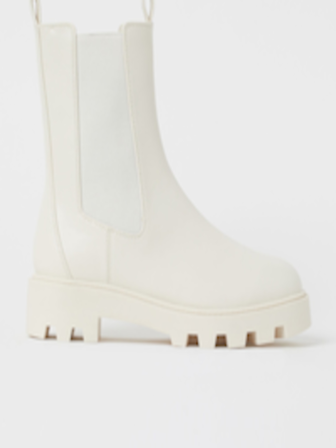 Buy H&M Women White Solid High Profile Chelsea Boots Boots for Women