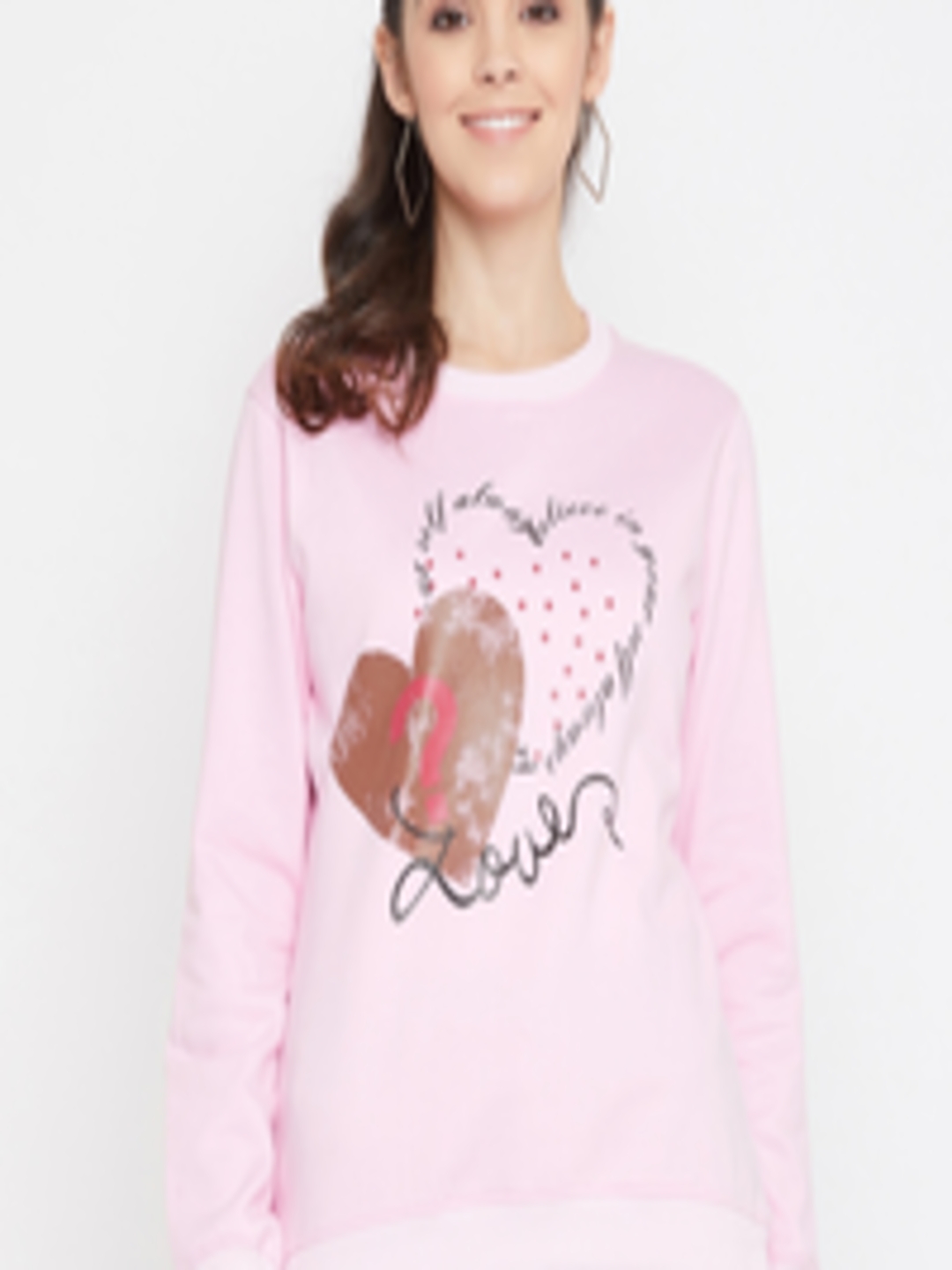 Buy Bishop Cotton Women Pink Printed Sweatshirt - Sweatshirts for Women ...