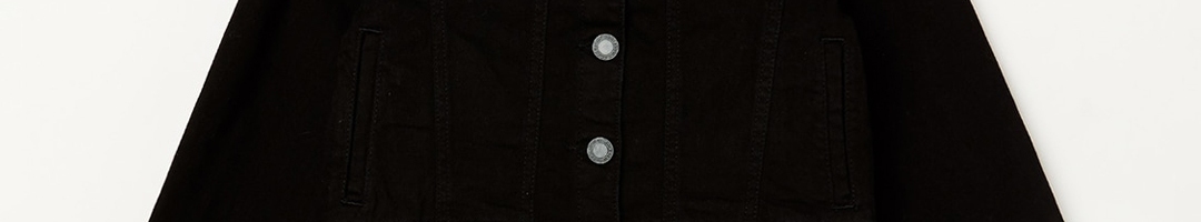 Buy Bossini Girls Black Solid Denim Jacket - Jackets for Girls 13265642 ...