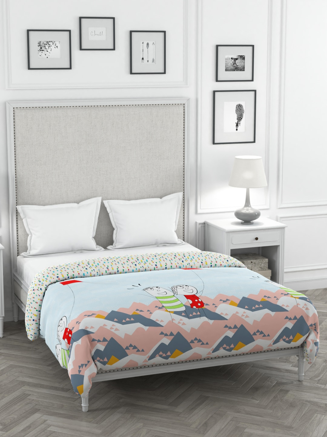Buy Portico New York Multicoloured Abstract AC Room 120 GSM Single Bed