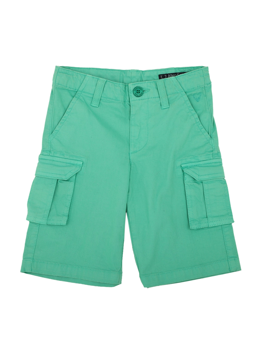 Buy Allen Solly Junior Boys Green Solid Regular Fit Cargo Shorts ...