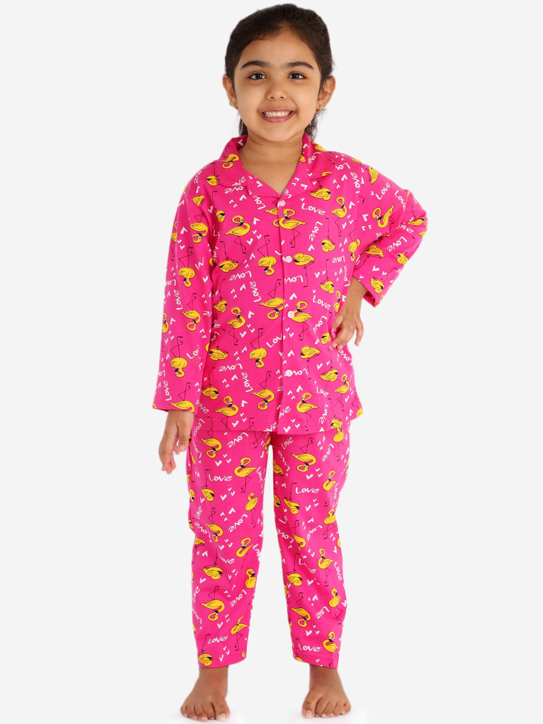 Buy Chipbeys Girls Pink Printed Night Suit Night Suits for Girls
