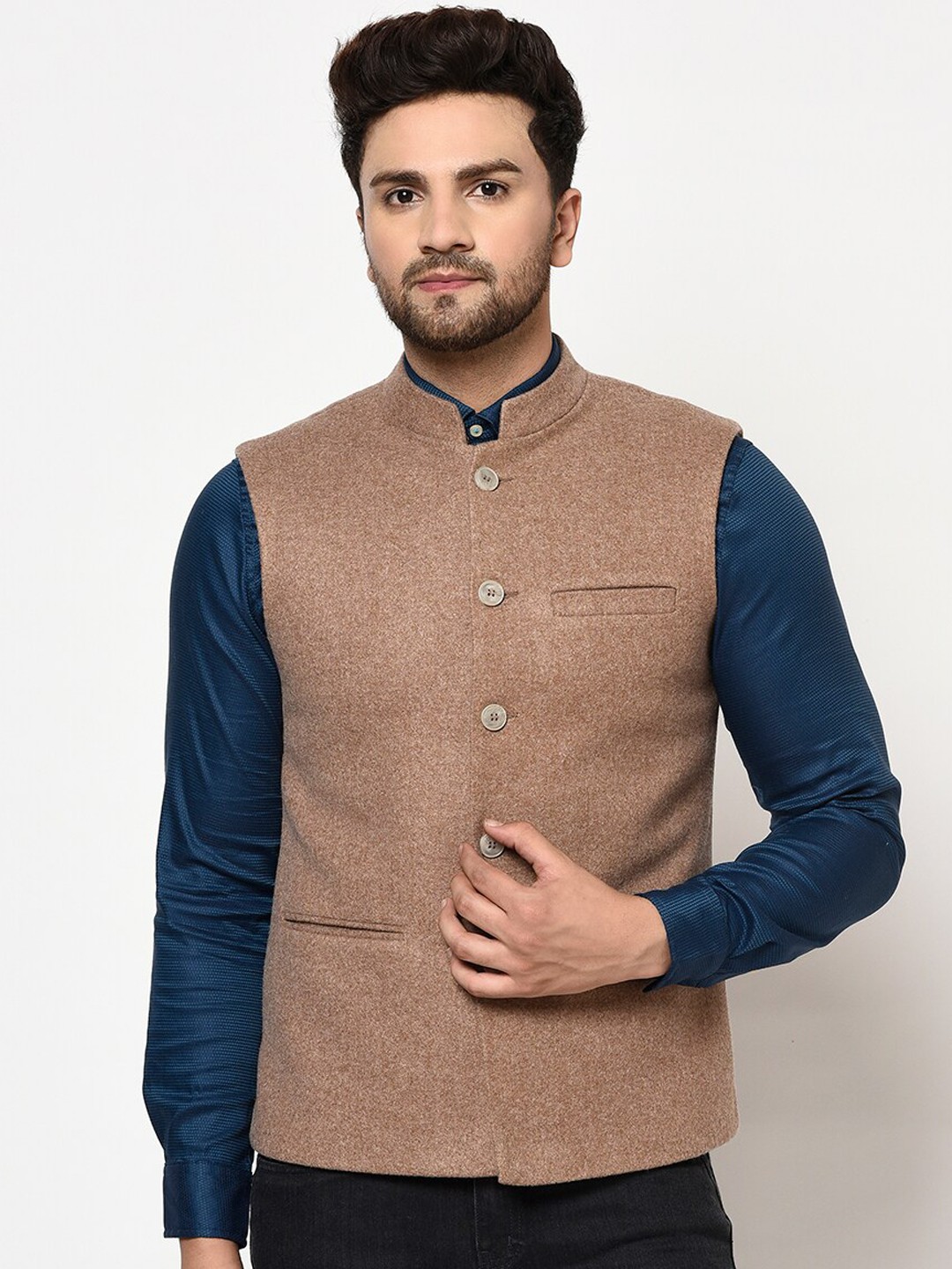 long sleeve nehru jacket