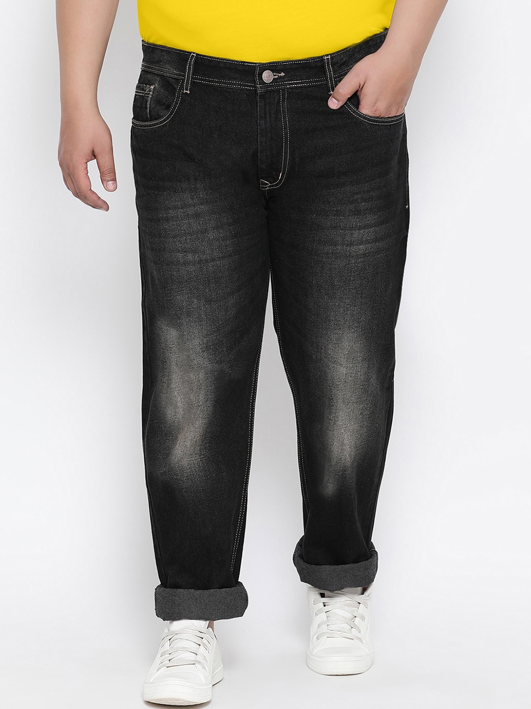 black straight fit jeans mens