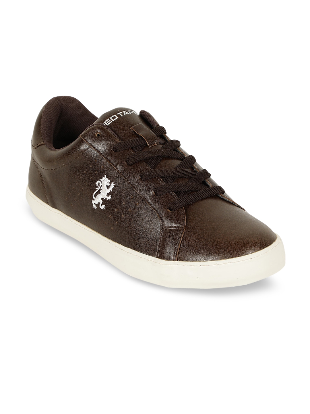 red tape brown leather sneakers