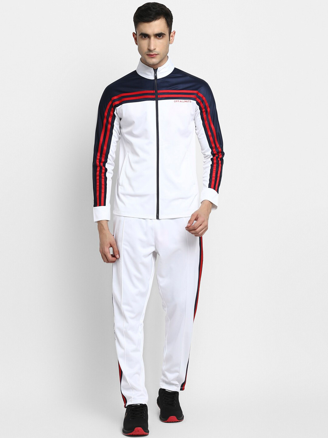 Buy OFF LIMITS Men White Striped Tracksuit Tracksuits for Men