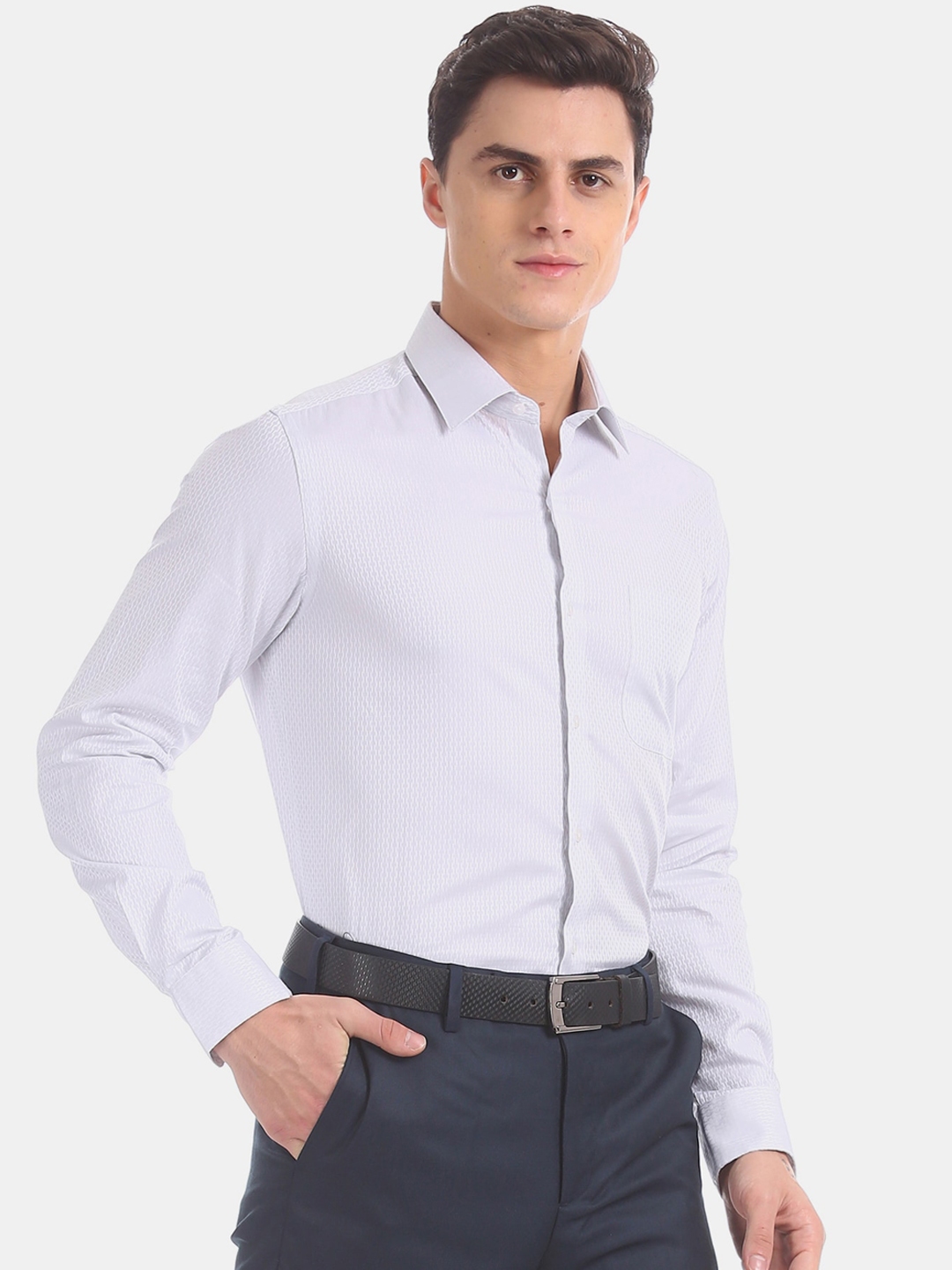 silver formal shirt