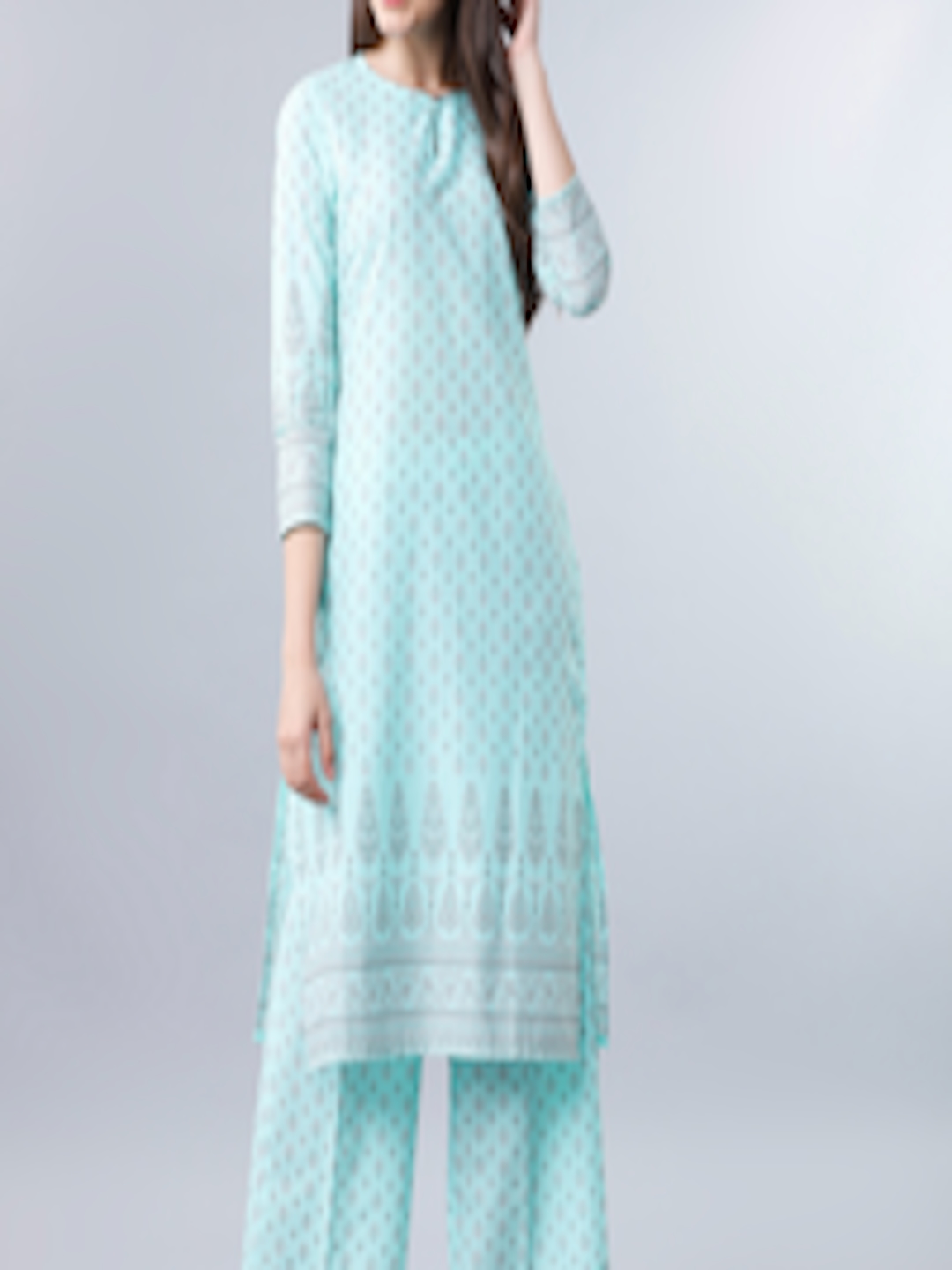 Reviews for Buy Vishudh Women Blue Printed Kurta With Palazzos  Kurta Sets  for Women 13137936  Myntra