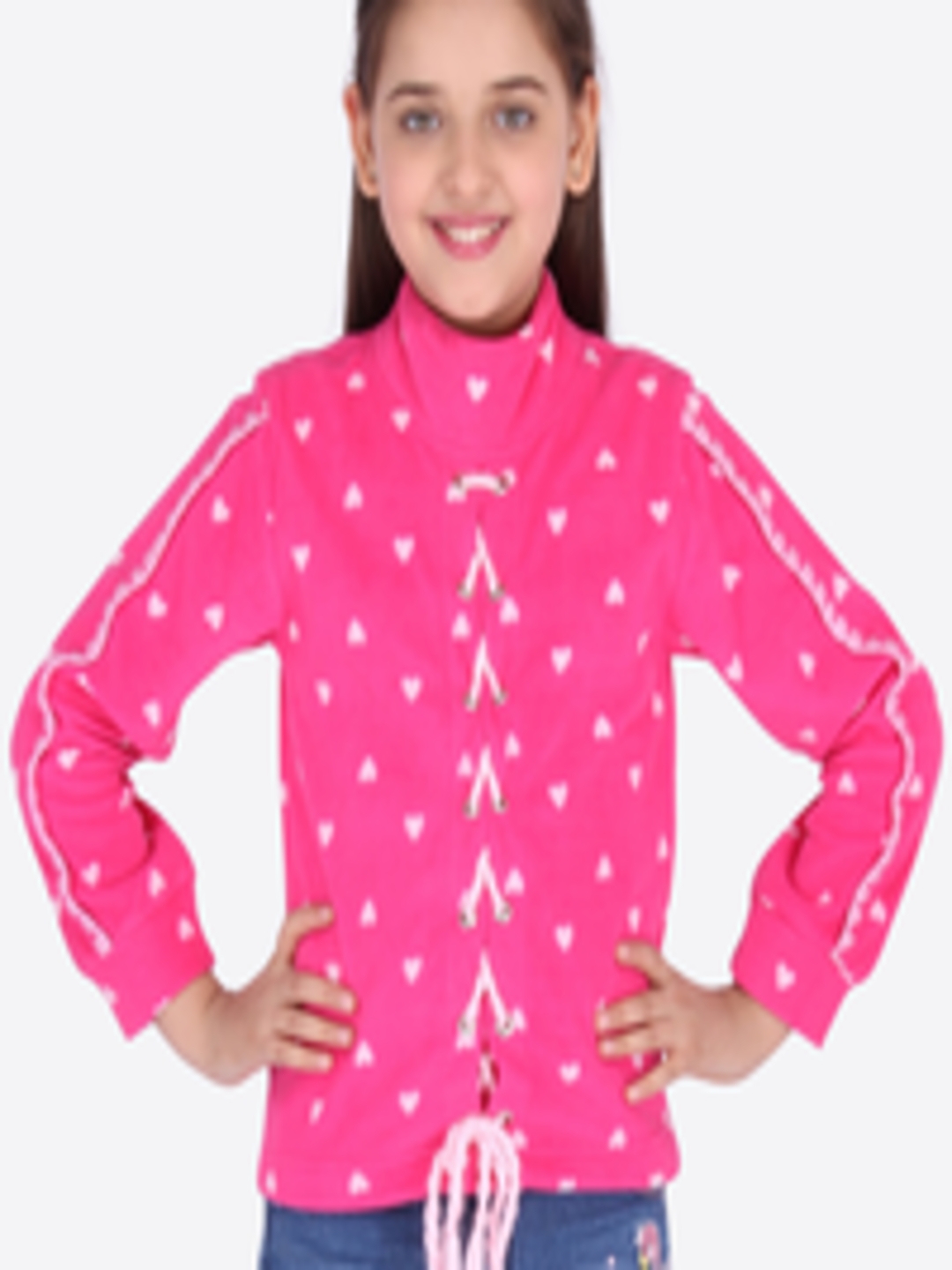 Buy CUTECUMBER Girls Pink & White Printed Sweatshirt - Sweatshirts for ...