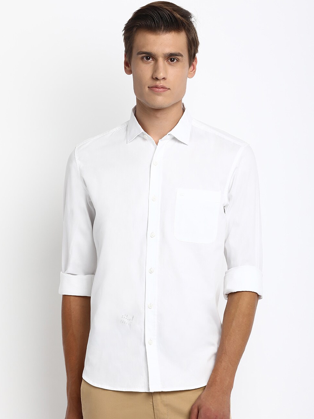 m&s slim fit white shirt