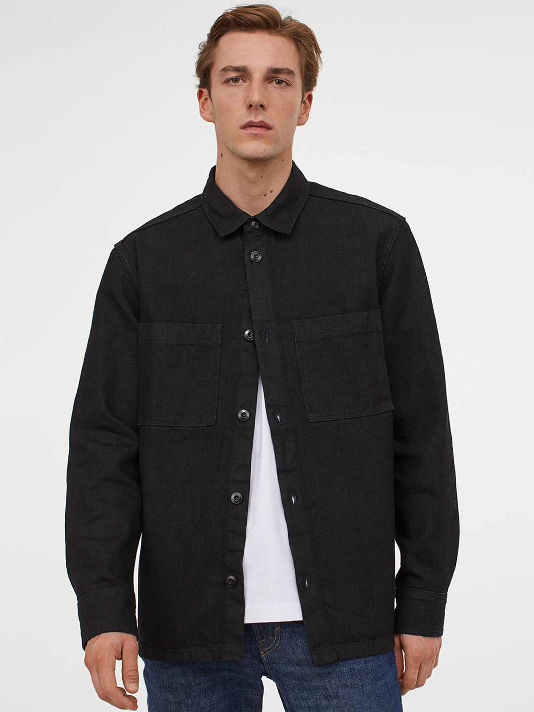 Buy H&M Men Black Denim Shirt Jacket Jackets for Men 13286544 Myntra