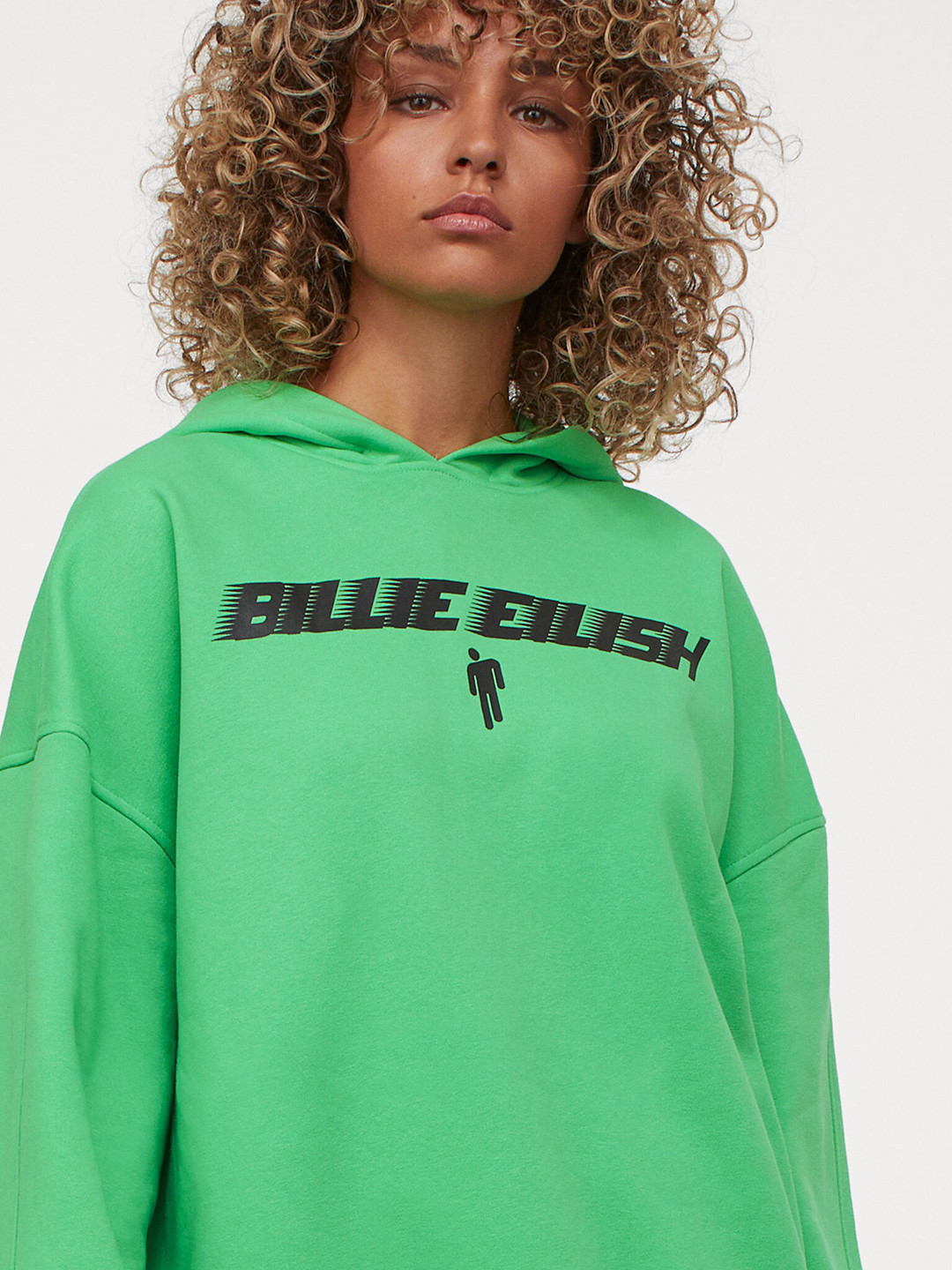 Buy H&M Women Green Printed Oversized Hoodie Sweatshirts for Women