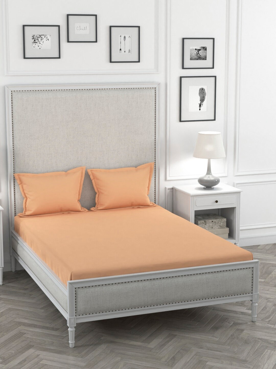 Buy Portico New York Nude Coloured Cotton Sustainable King Bedsheet