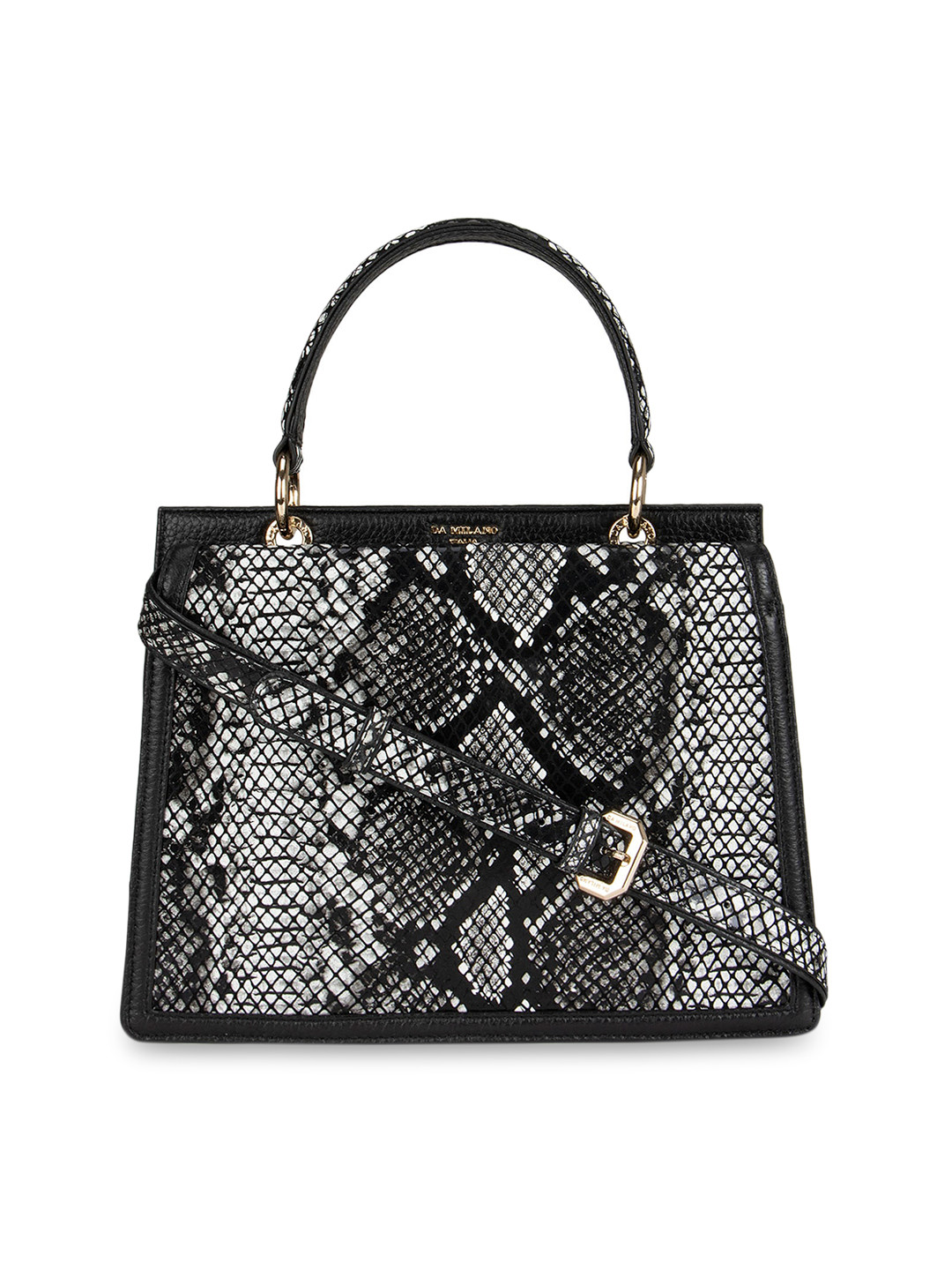 Buy Da Milano Off White & Black Textured Handheld Bag Handbags for Women 13310308 Myntra