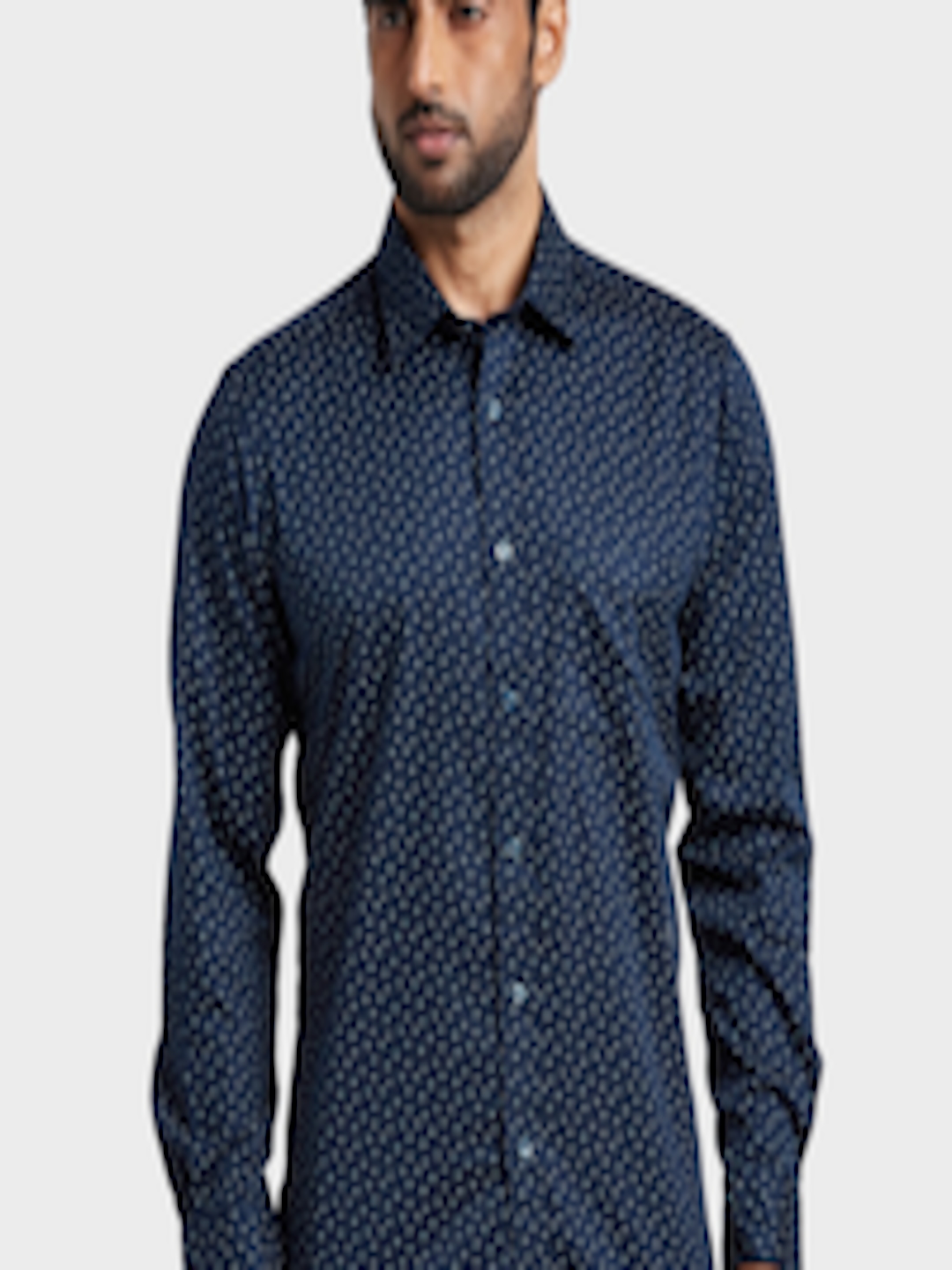 Buy ColorPlus Men Navy Blue Floral Printed Casual Shirt - Shirts for ...