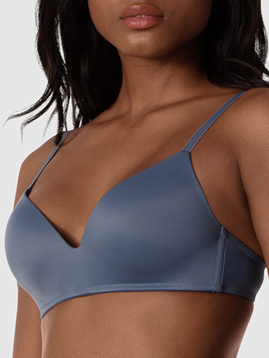 Buy La Senza Blue Solid Non Wired Lightly Padded Bralette Bra 11149640