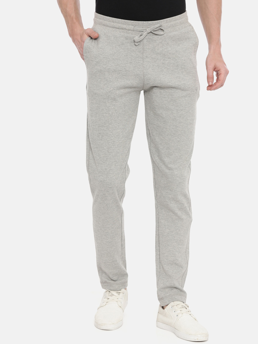 Buy Classic Polo Men Grey Melange Solid Slim Fit Track Pants Track