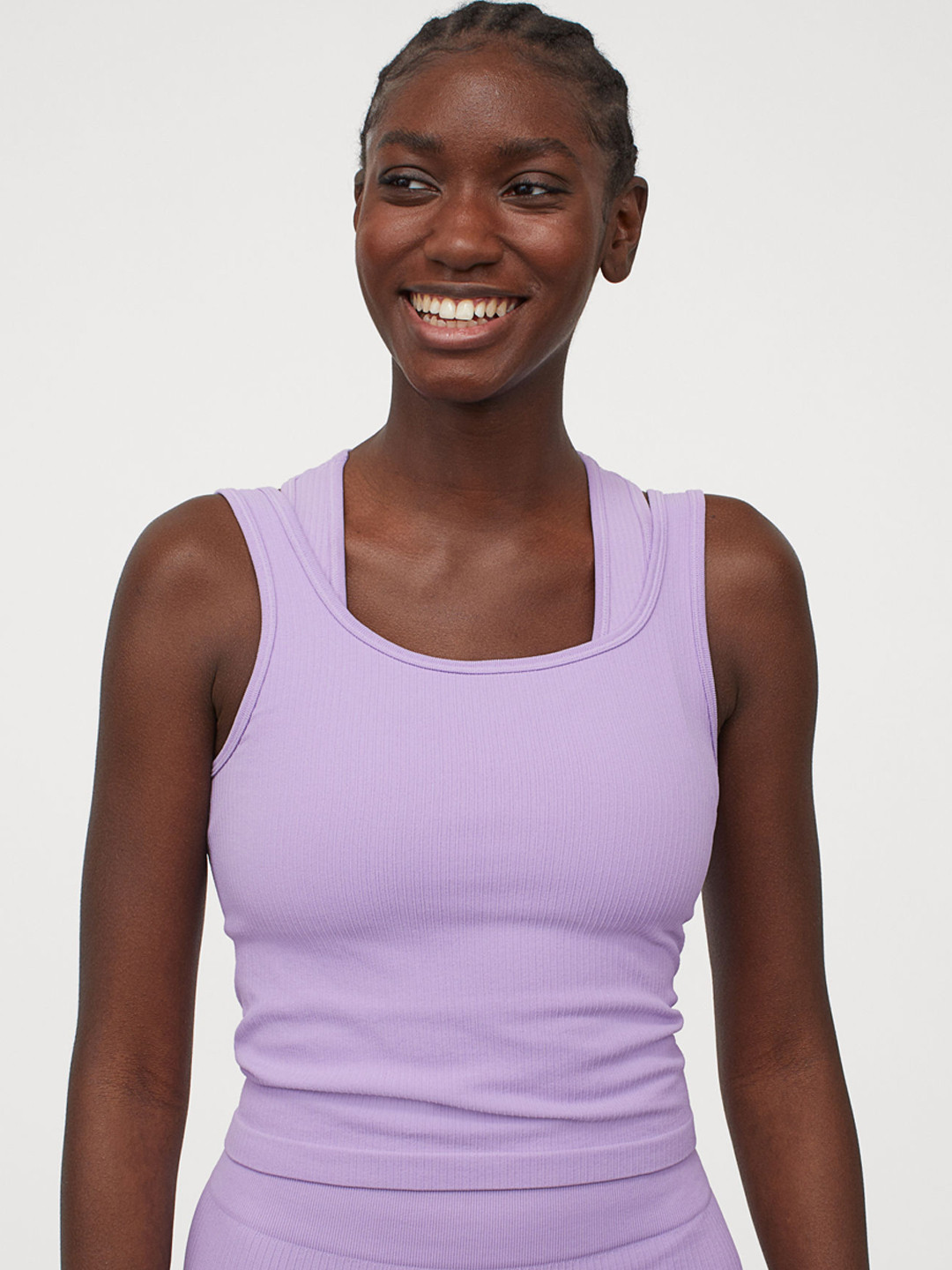 Buy H&M Women Lavender Cropped Seamless Sports Top Tops for Women