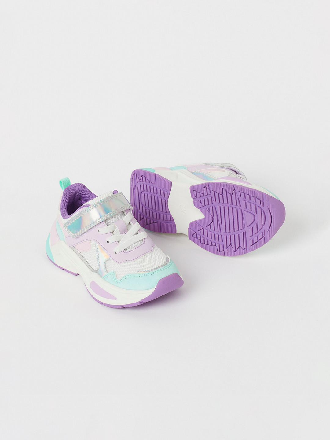 Buy H&M Girls White & Purple Colorblocked Trainers Casual Shoes for