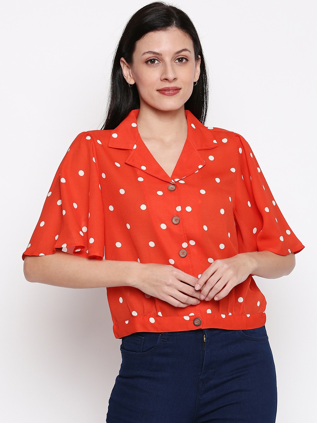 Buy People Women Orange Printed Top Tops for Women 13323904 Myntra