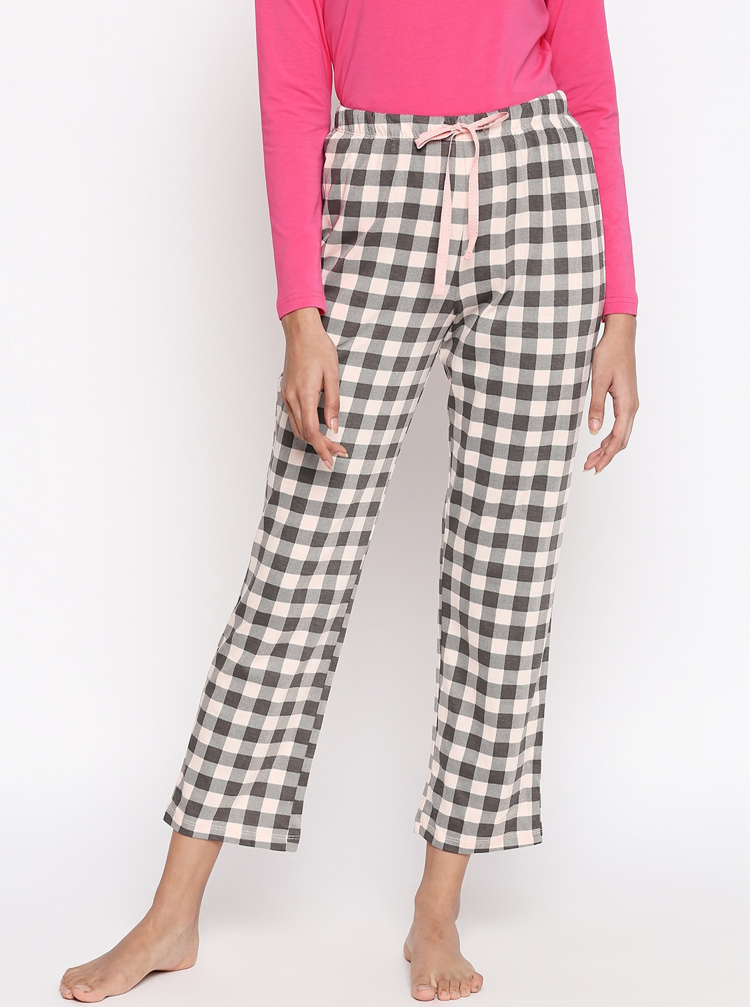 ladies checked lounge pants