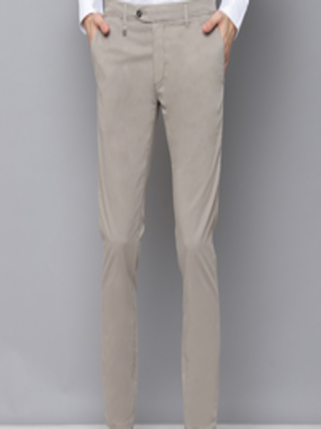 Buy Antony Morato Men Beige Regular Fit Solid Regular Trousers ...