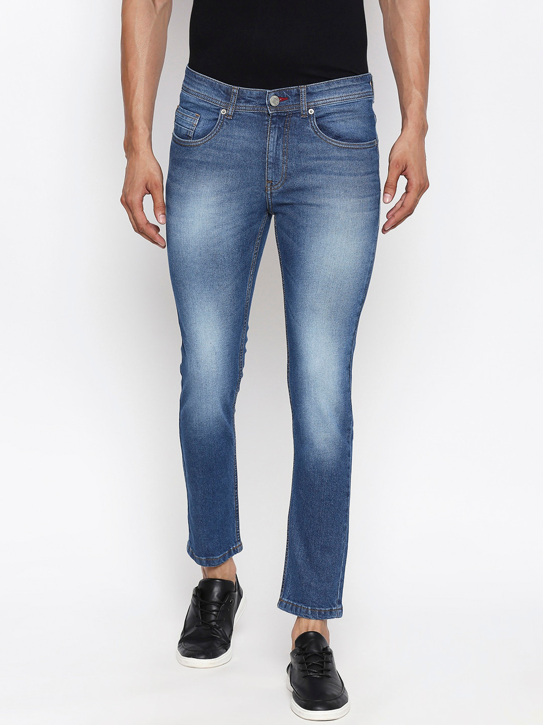 Buy People Men Blue Slim Fit Mid Rise Clean Look Jeans Jeans for Men