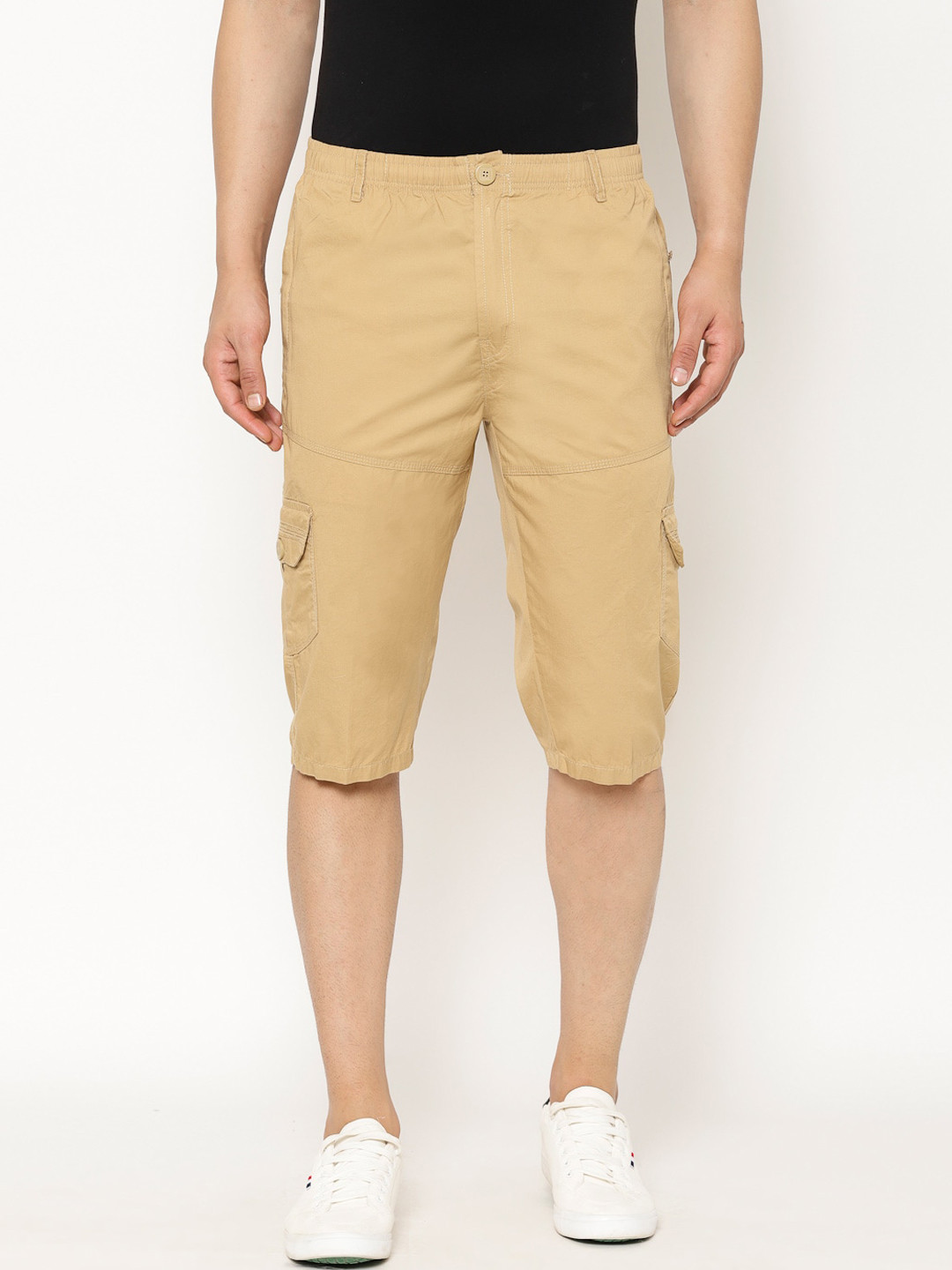 Buy SAPPER Men Beige Solid Slim Fit Cargo Shorts Shorts for Men
