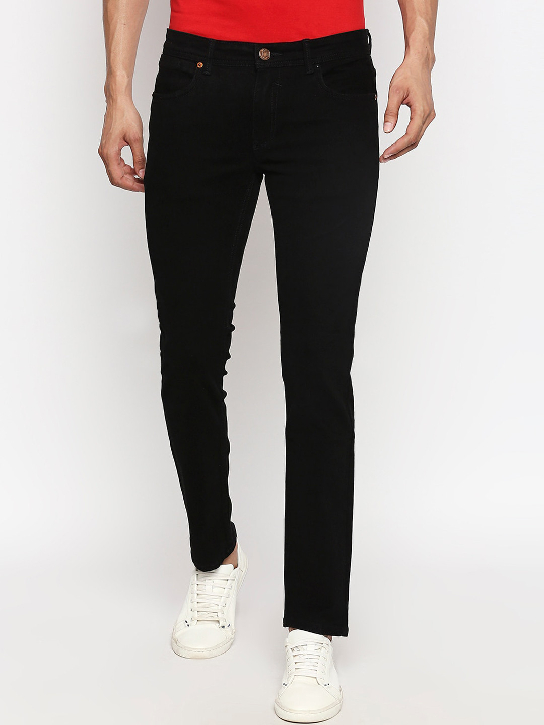 Buy People Men Black Slim Fit Mid Rise Clean Look Jeans Jeans for Men