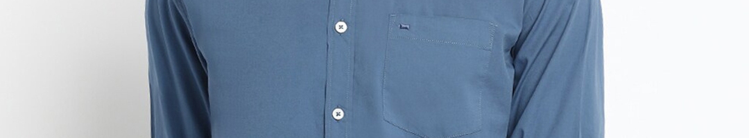 Buy Basics Men Blue Slim Fit Solid Casual Shirt - Shirts for Men ...
