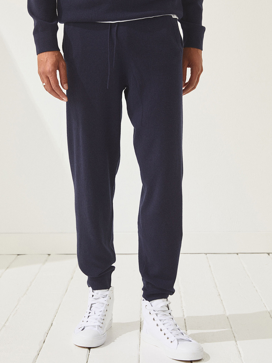 Buy H&M Men Blue Merino Wool Joggers Trousers for Men 13147700 Myntra