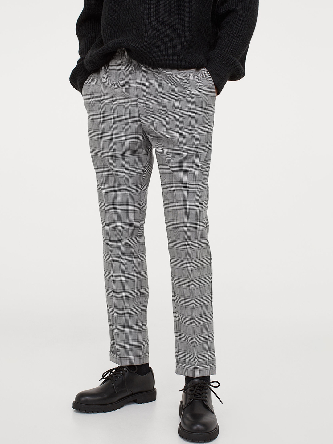 checked joggers mens