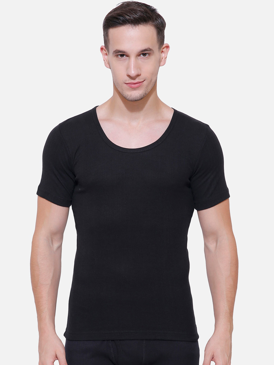 Buy BODYCARE INSIDER Men Black Solid Slim Fit Thermal T Shirt Thermal