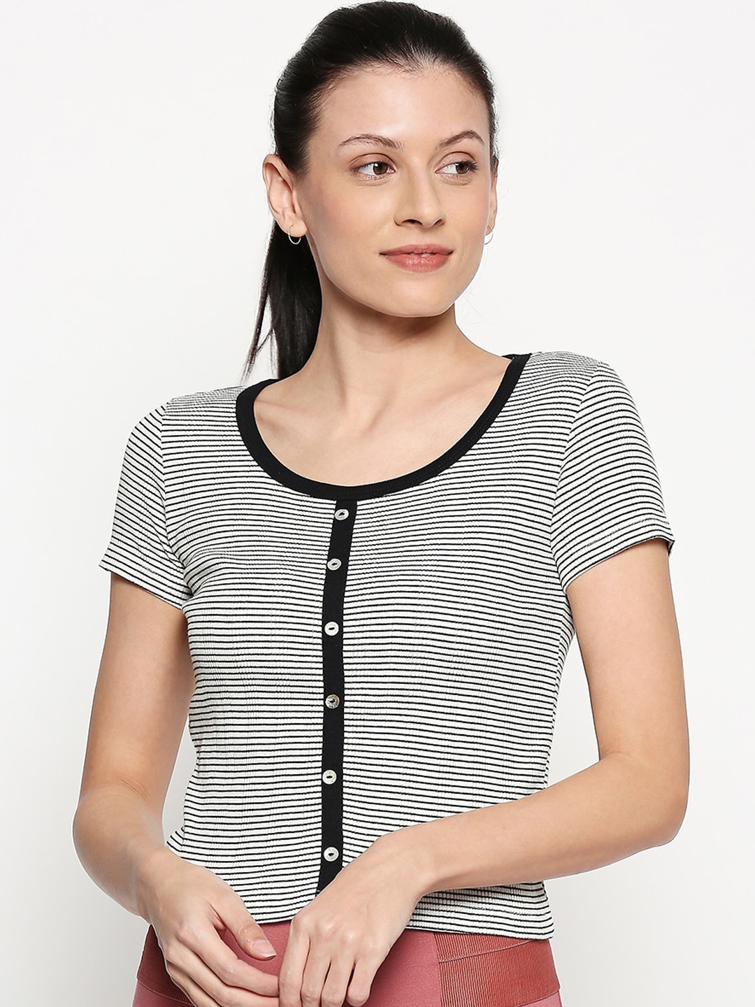 Buy People Women White Striped Top - Tops for Women 13339320 | Myntra