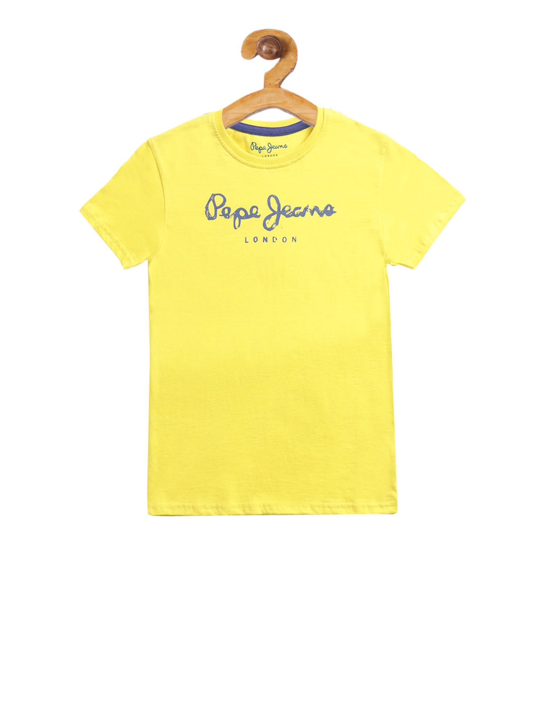 Buy Pepe Jeans Boys Yellow Brand Logo Print Round Neck T Shirt