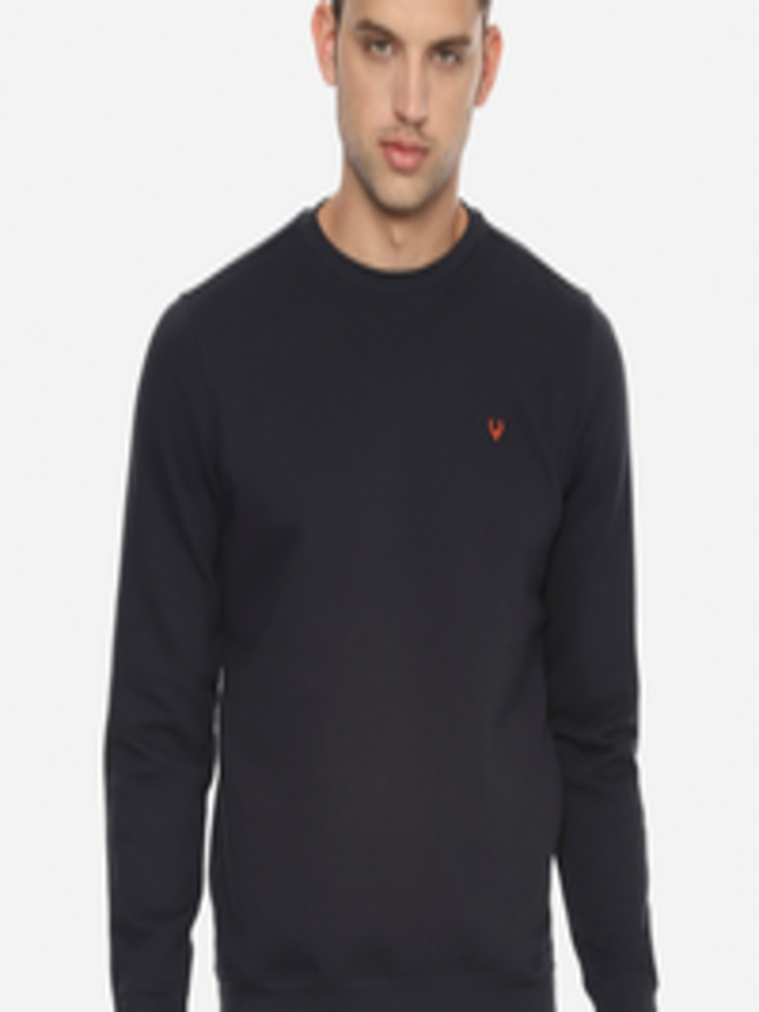 Buy Allen Solly Men Black Solid Sweatshirt - Sweatshirts for Men ...