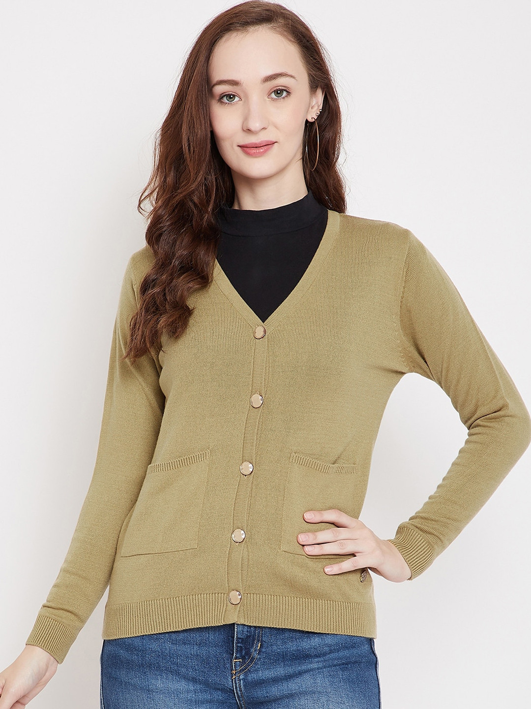 Buy NEVA Women Beige Solid Woolen Cardigan Sweaters for Women