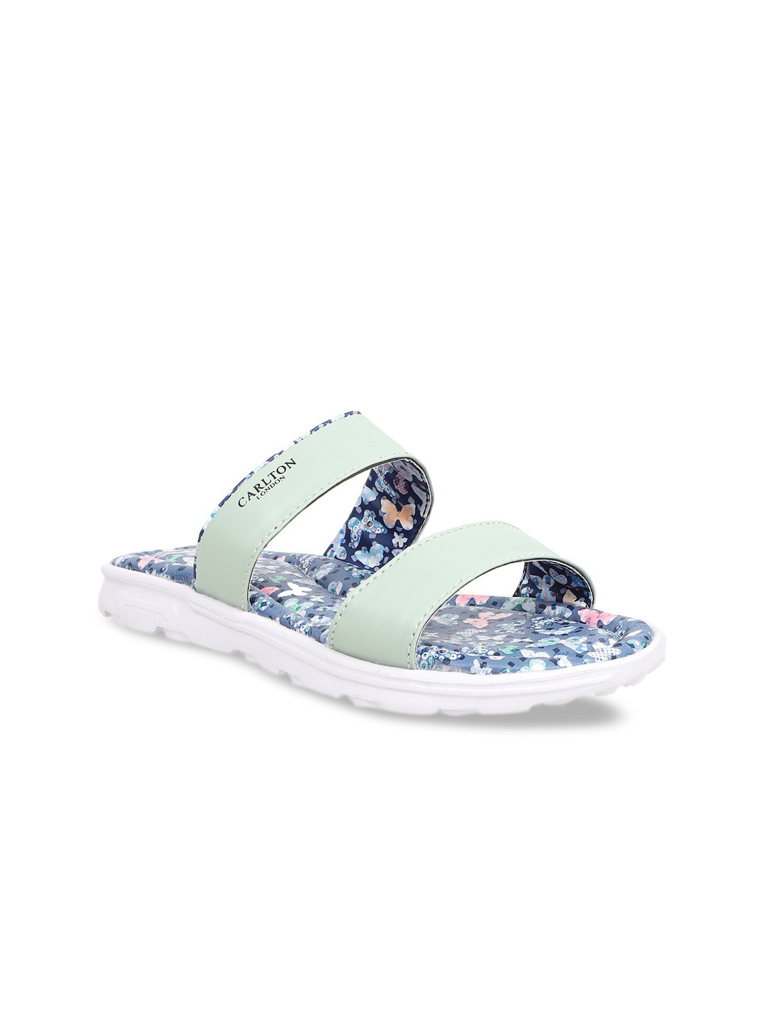 Buy Carlton London Sports Women Green Printed Slip On Flip Flops - Flip Flops for Women 13168796 