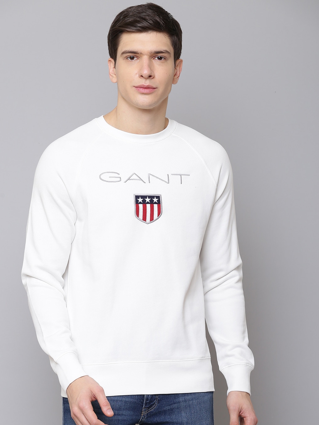 Buy GANT Men White & Red Printed Sweatshirt - Sweatshirts for Men ...