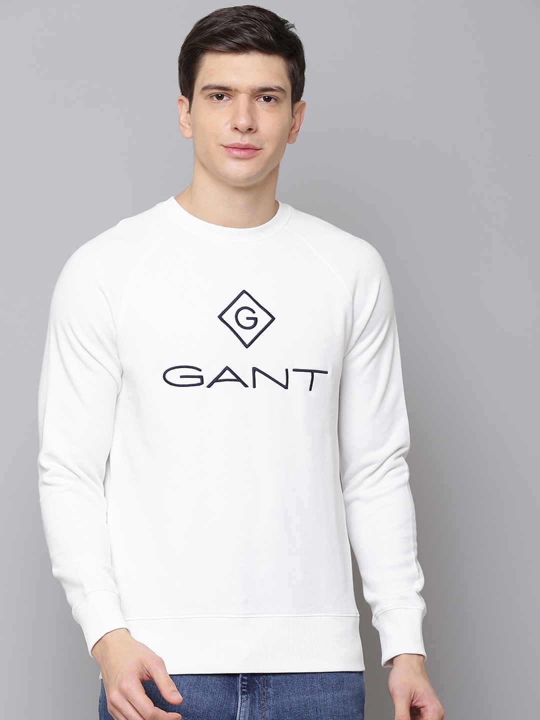 Buy GANT Men White Printed Sweatshirt - Sweatshirts for Men 13170822 ...