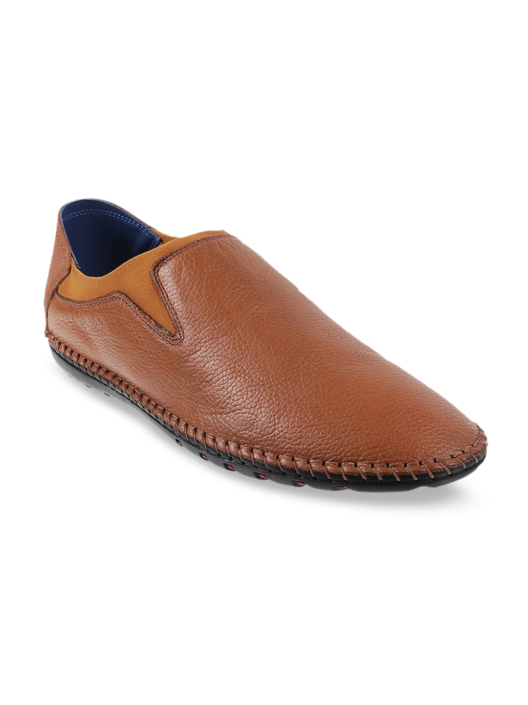 Buy Metro Men Tan Brown Solid Leather Slip On Shoes Formal Shoes For Men 13166578 Myntra 9358