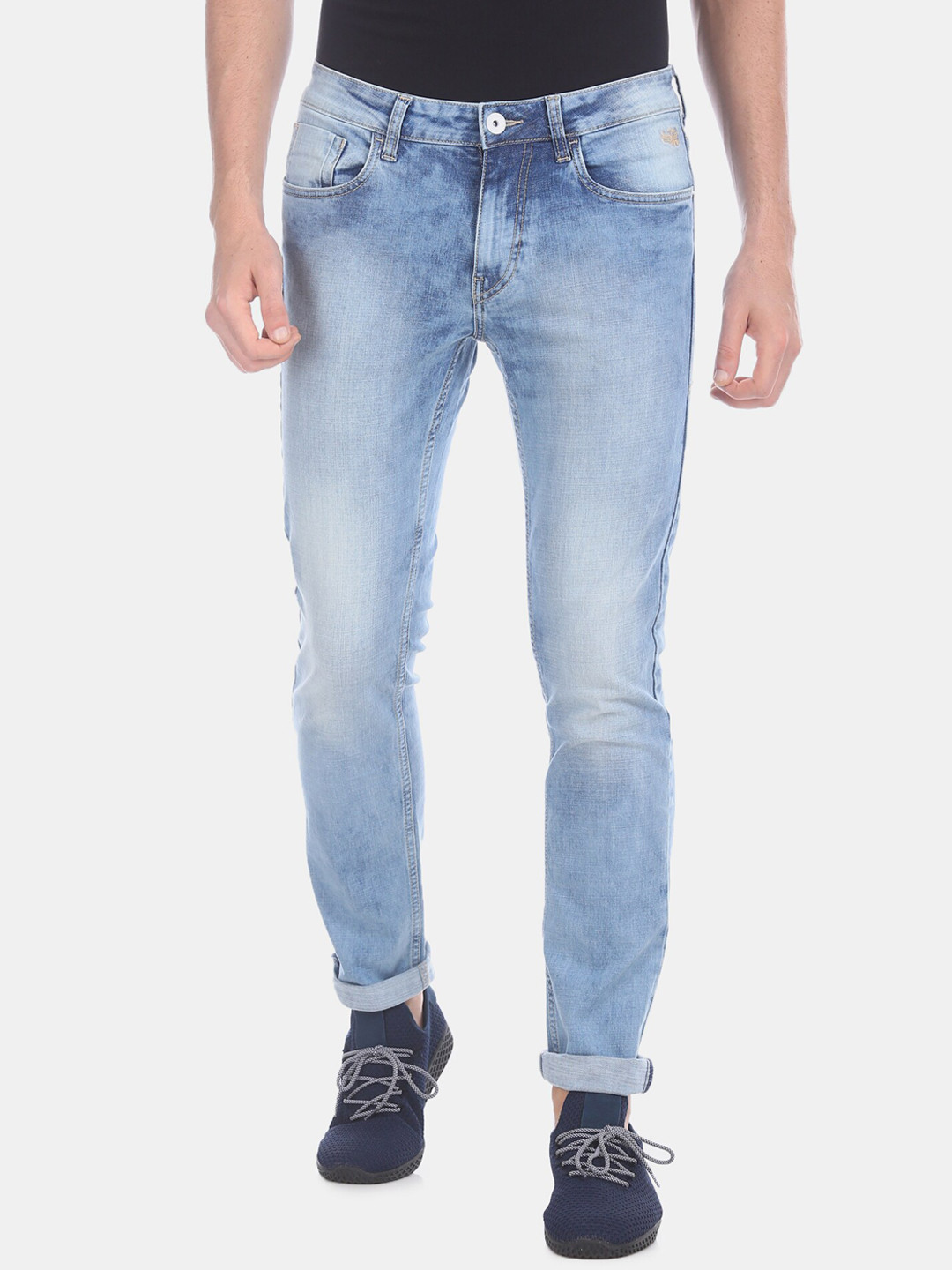 Buy Flying Machine Men Blue Michael Slim Fit Mid Rise Clean Look