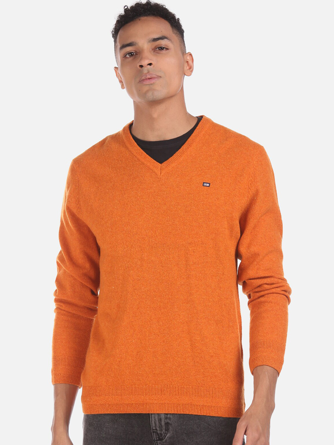 Buy Arrow Sport Men Orange Solid Pullover Sweaters for Men 13194544 Myntra