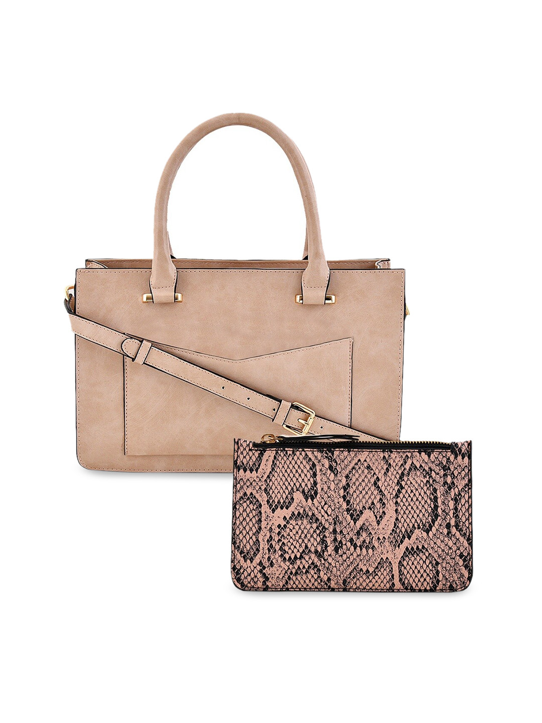 Buy Lychee Bags Peach Coloured Solid Handheld Bag Handbags for Women