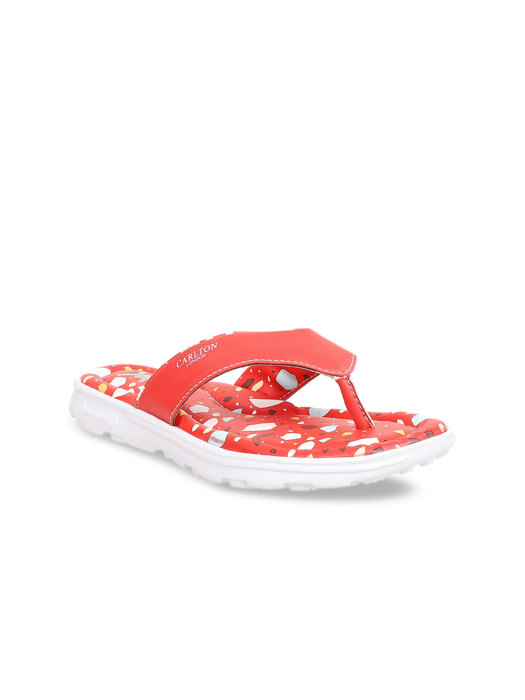 Buy Carlton London Sports Women Red Printed Thong Flip Flops - Flip Flops for Women 13168756 